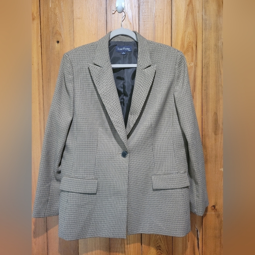 Evan Picone Black and Gray Blazer